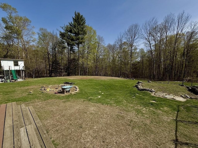 view of yard featuring a playground