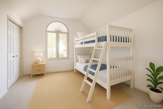 9 Dacey Dr, Barnstable, MA 02632 - carpeted bedroom featuring vaulted ceiling and baseboards