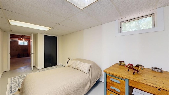 40 Revere St, Gloucester, MA 01930 - bedroom featuring a drop ceiling and concrete flooring