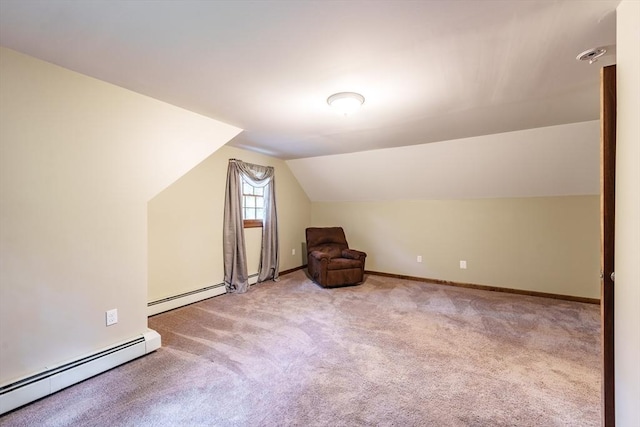 53 Greenleaf Dr, Hampden, MA 01036 - bonus room with a baseboard radiator, carpet floors, vaulted ceiling, and baseboards