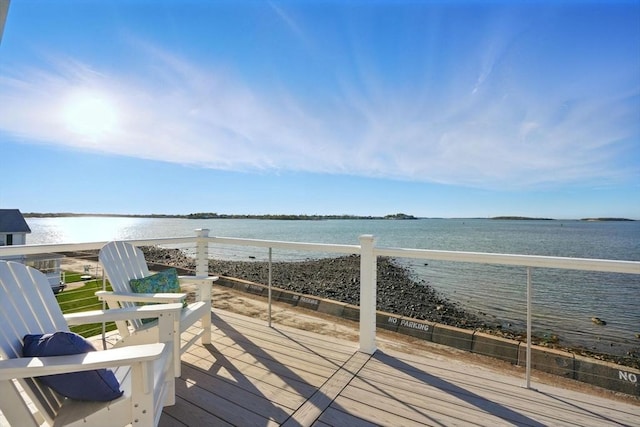119 Fort Point Rd, Weymouth, MA 02191 - wooden terrace with a water view