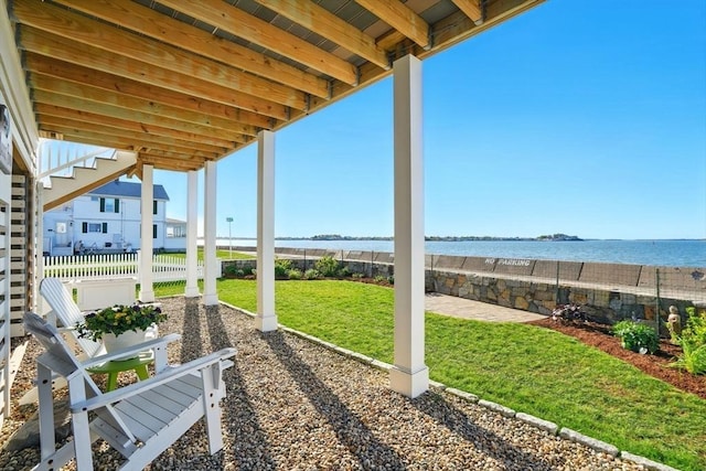 119 Fort Point Rd, Weymouth, MA 02191 - view of patio featuring a water view