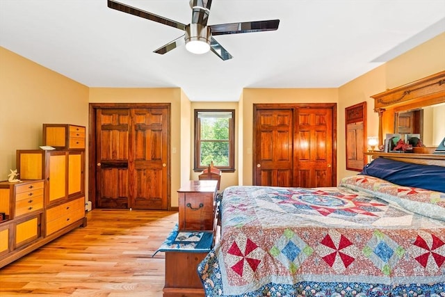 906 Clark St, Gardner, MA 01440 - bedroom with light wood-style flooring and a ceiling fan