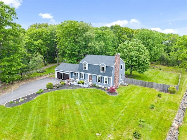 906 Clark St, Gardner, MA 01440 - view of front of home featuring a gambrel roof, driveway, a chimney, a garage, and roof with shingles