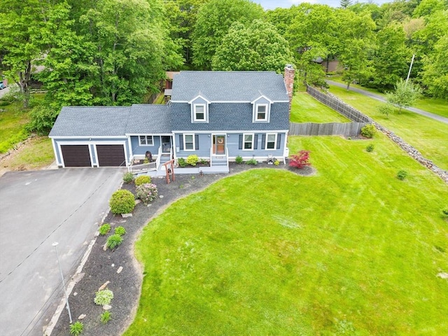 906 Clark St, Gardner, MA 01440 - view of front facade with a garage, a shingled roof, driveway, and a chimney