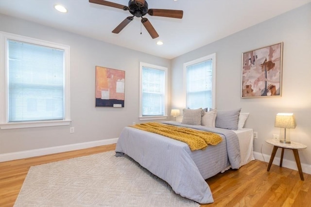 68 Line St Unit 2, Somerville, MA 02143 - bedroom featuring wood finished floors, recessed lighting, and a ceiling fan