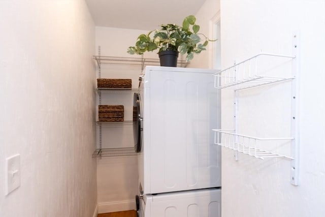 68 Line St Unit 2, Somerville, MA 02143 - pantry with stacked washing machine and dryer
