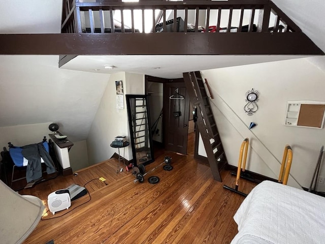 5-7 Prescott Pl, Boston, MA 02134 - bedroom with wood finished floors and lofted ceiling