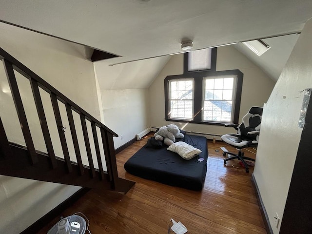 5-7 Prescott Pl, Boston, MA 02134 - bedroom featuring wood finished floors and vaulted ceiling