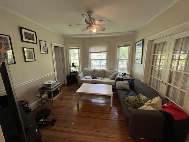 5-7 Prescott Pl, Boston, MA 02134 - living room featuring a ceiling fan and hardwood / wood-style floors