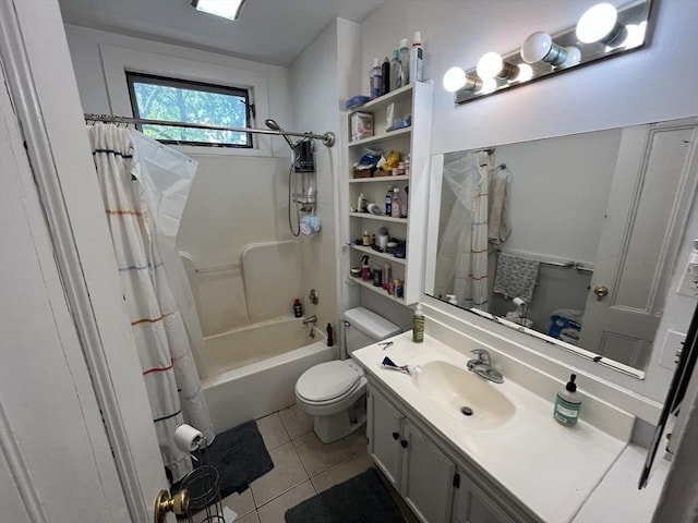 5-7 Prescott Pl, Boston, MA 02134 - bathroom featuring tile patterned floors, vanity, and shower / bath combination with curtain