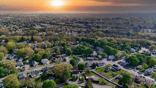 aerial view at dusk of a residential view