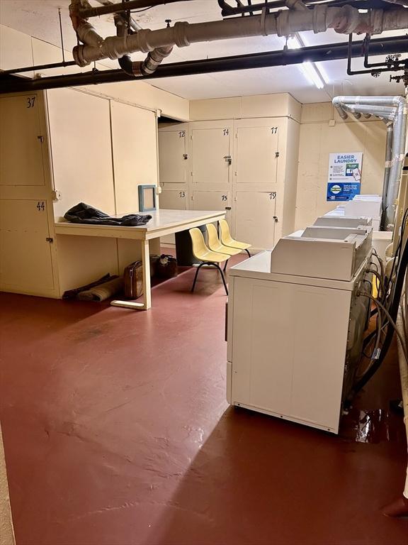 basement with independent washer and dryer