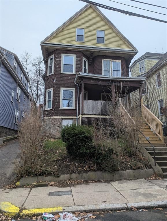 21 Mclellan St, Boston, MA 02121 - view of front of house with stairway