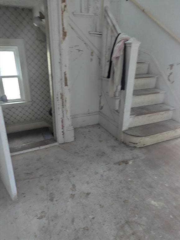 21 Mclellan St, Boston, MA 02121 - below grade area featuring stairway