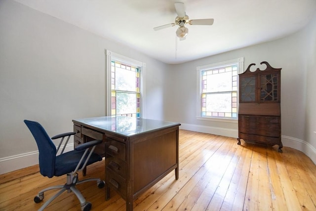 14 Baker St, Foxboro, MA 02035 - office with light wood-style floors and a ceiling fan