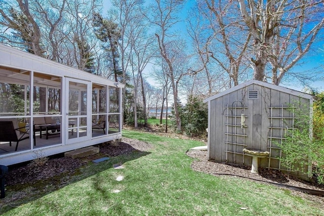 54 Converse Rd, Marion, MA 02738 - view of green lawn featuring a sunroom