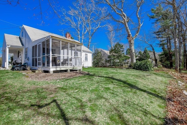 54 Converse Rd, Marion, MA 02738 - view of grassy yard featuring a sunroom