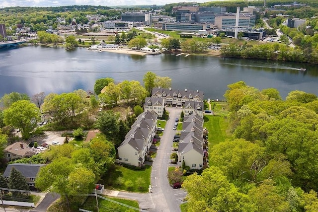 drone / aerial view of a large body of water