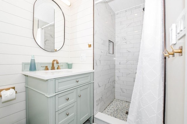 8 Highland View Ave, Mattapoisett, MA 02739 - bathroom with vanity and a shower stall