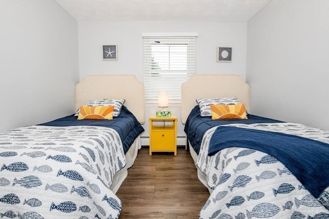 8 Highland View Ave, Mattapoisett, MA 02739 - bedroom featuring wood finished floors and a baseboard heating unit