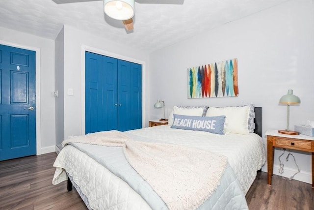 8 Highland View Ave, Mattapoisett, MA 02739 - bedroom featuring wood finished floors, a ceiling fan, and a closet