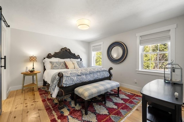 16 Walking Stick, Plymouth, MA 02360 - bedroom featuring light wood-style flooring and a barn door