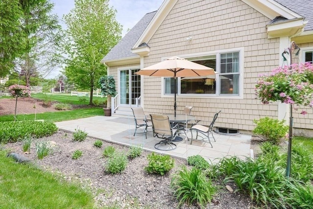 view of patio / terrace featuring entry steps