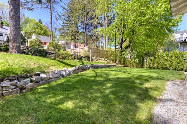 view of yard with fence