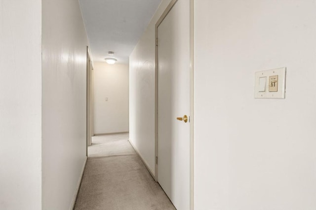 hallway with light carpet