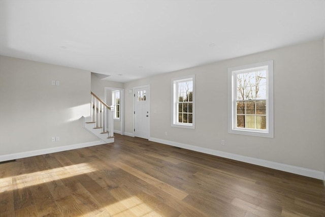 interior space featuring dark wood-type flooring