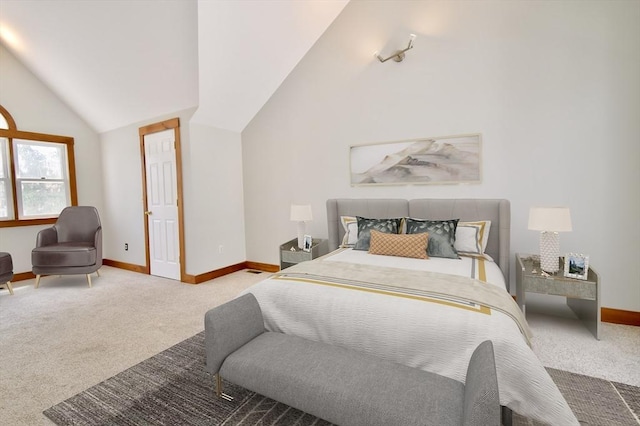 39 Bellis Cir Unit E, Cambridge, MA 02140 - carpeted bedroom featuring baseboards and vaulted ceiling