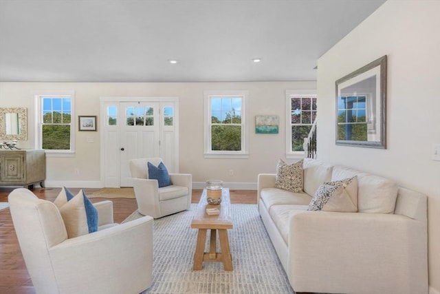 27 Watcha Path, Edgartown, MA 02539 - living area featuring wood finished floors, healthy amount of natural light, and recessed lighting