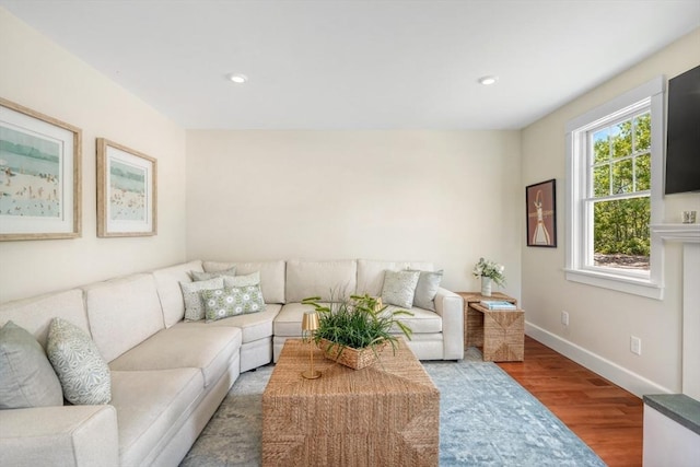 27 Watcha Path, Edgartown, MA 02539 - living area featuring wood finished floors and recessed lighting