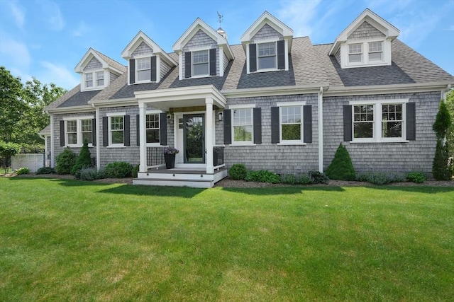 27 Watcha Path, Edgartown, MA 02539 - shingle-style home featuring a front yard and roof with shingles