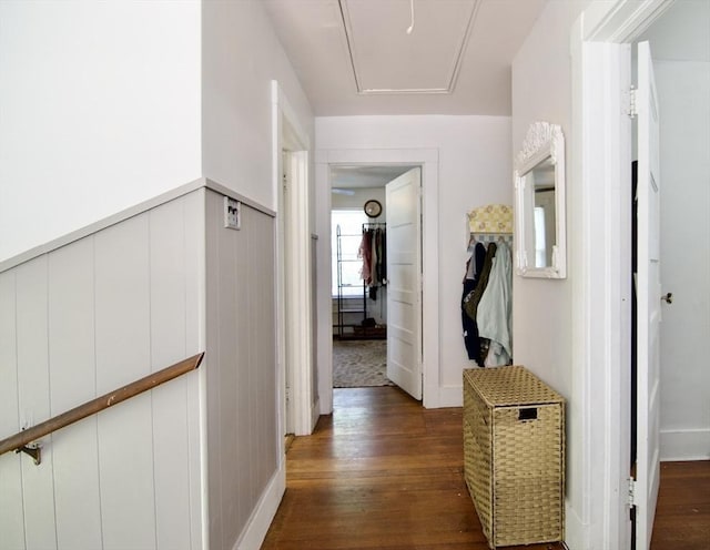 31 E St, Stafford, CT 06076 - hallway with dark wood-style floors and baseboards