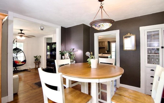 31 E St, Stafford, CT 06076 - dining area featuring wood finished floors and a ceiling fan