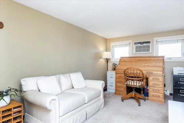 113 N Ridge Rd, Ipswich, MA 01938 - home office featuring light carpet and a wall mounted AC