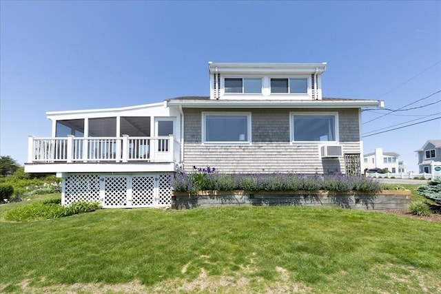 113 N Ridge Rd, Ipswich, MA 01938 - view of front of home with a front lawn, a wooden deck, and cooling unit