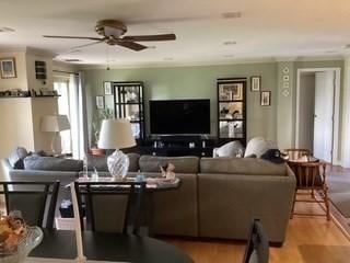 154 Lynnway Unit 309, Lynn, MA 01902 - living area featuring ceiling fan and wood finished floors