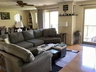 154 Lynnway Unit 309, Lynn, MA 01902 - living room featuring ceiling fan and wood finished floors