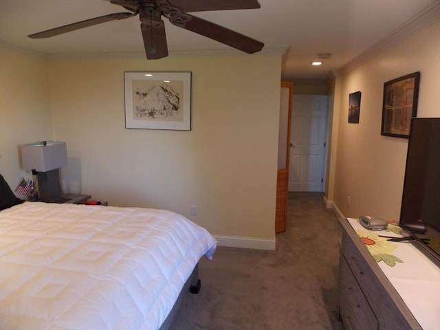 154 Lynnway Unit 309, Lynn, MA 01902 - carpeted bedroom featuring ornamental molding and ceiling fan