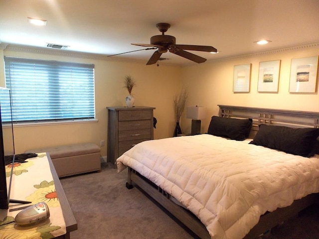 154 Lynnway Unit 309, Lynn, MA 01902 - carpeted bedroom with crown molding, ceiling fan, and recessed lighting