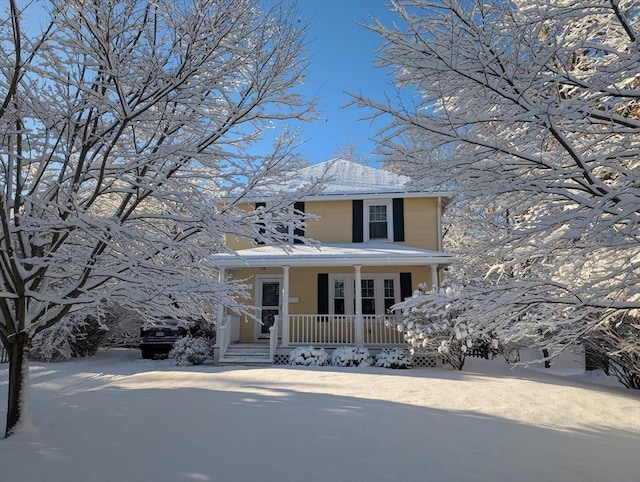 view of front of property with a porch