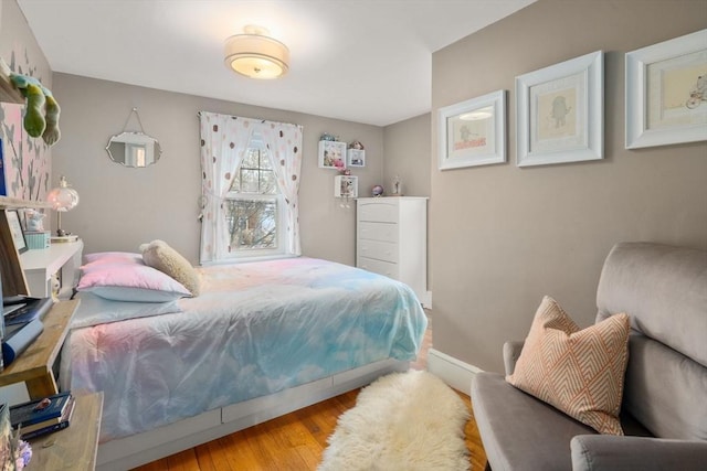 bedroom featuring light hardwood / wood-style flooring