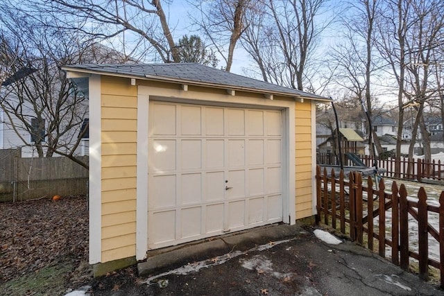 view of garage