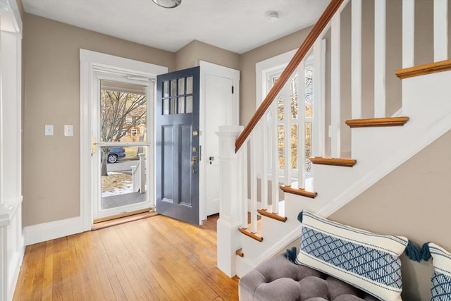 entrance foyer featuring light hardwood / wood-style flooring