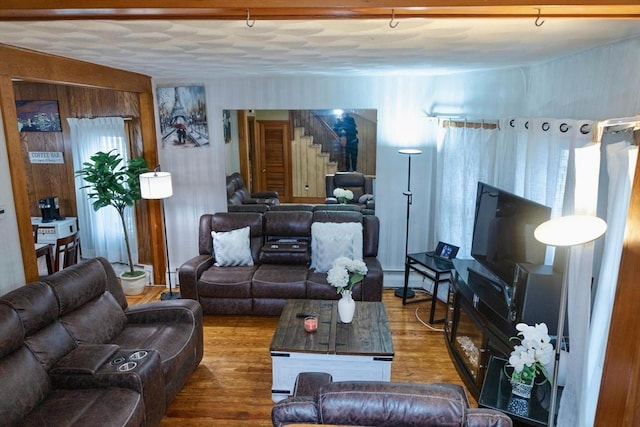 82 Jefferson Ave, Everett, MA 02149 - living room featuring wood finished floors and stairway