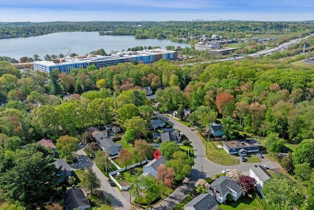 26 Harvest Rd, Reading, MA 01867 - drone / aerial view of a large body of water and a heavily wooded area