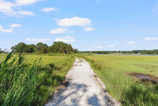 view of street with a rural view